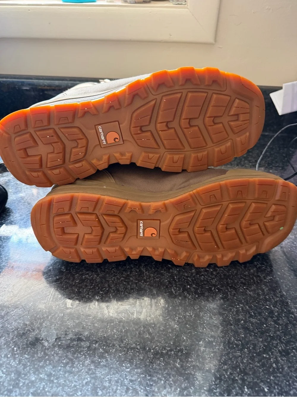 Car Khy hartt I Men’s Tan/Brown Work Boots with Orange Outsolek
